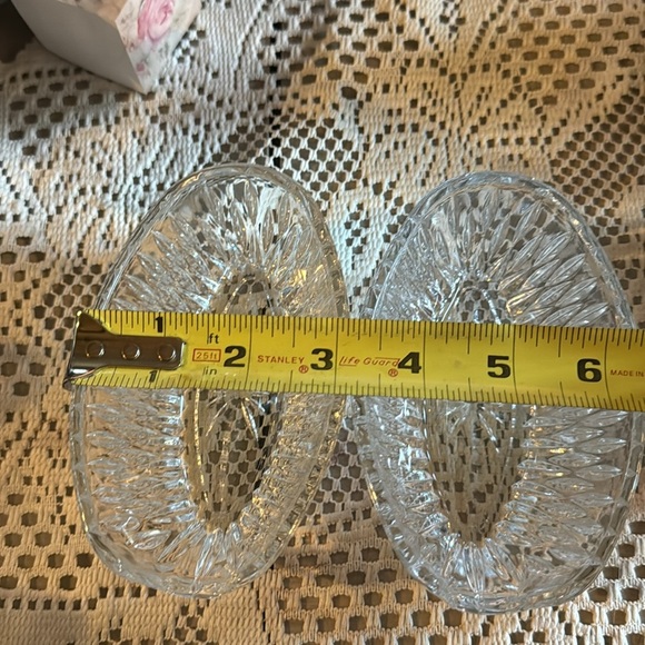 Set of Crystal Silverware Holders for Buffet Meal or Coffee - Heavy Crystal - Picture 5 of 6